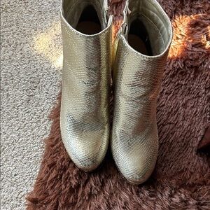 BAMBOO Metallic Gold Ankle Booties